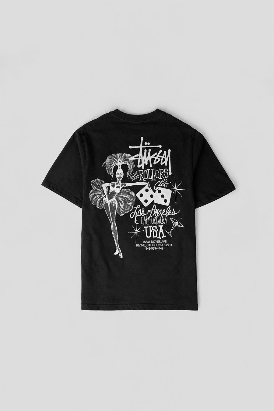 Stussy - T-SHIRT HIGH ROLLERS PIG. DYED NOIR DÉLAVÉ - LE LABO STORE