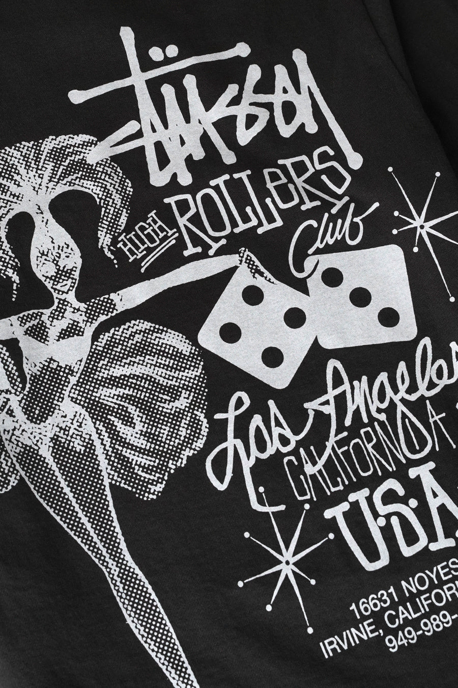 Stussy - T-SHIRT HIGH ROLLERS PIG. DYED NOIR DÉLAVÉ - LE LABO STORE