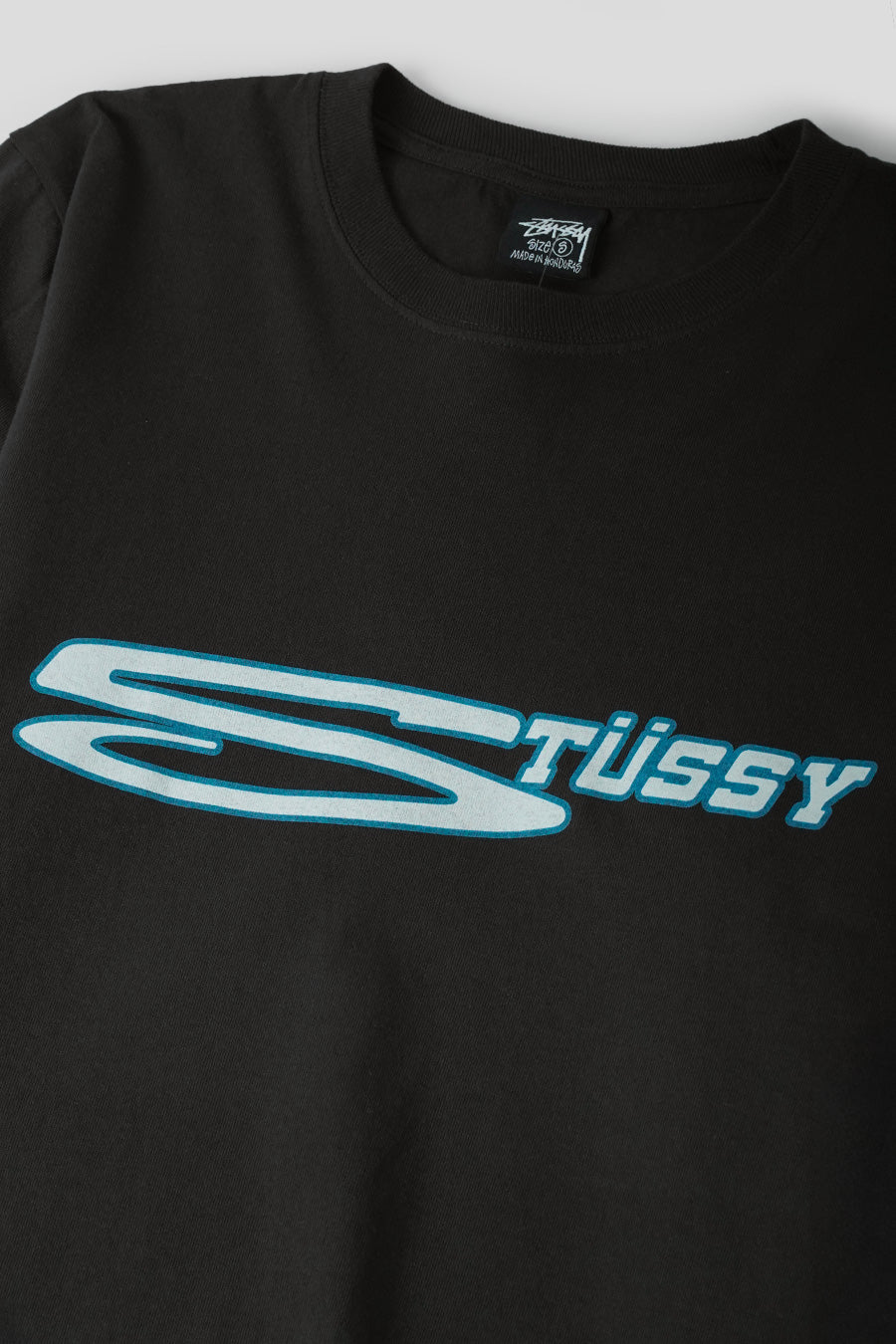 Stussy - T-SHIRT STRETCH PIG. DYED NOIR DÉLAVÉ - LE LABO STORE