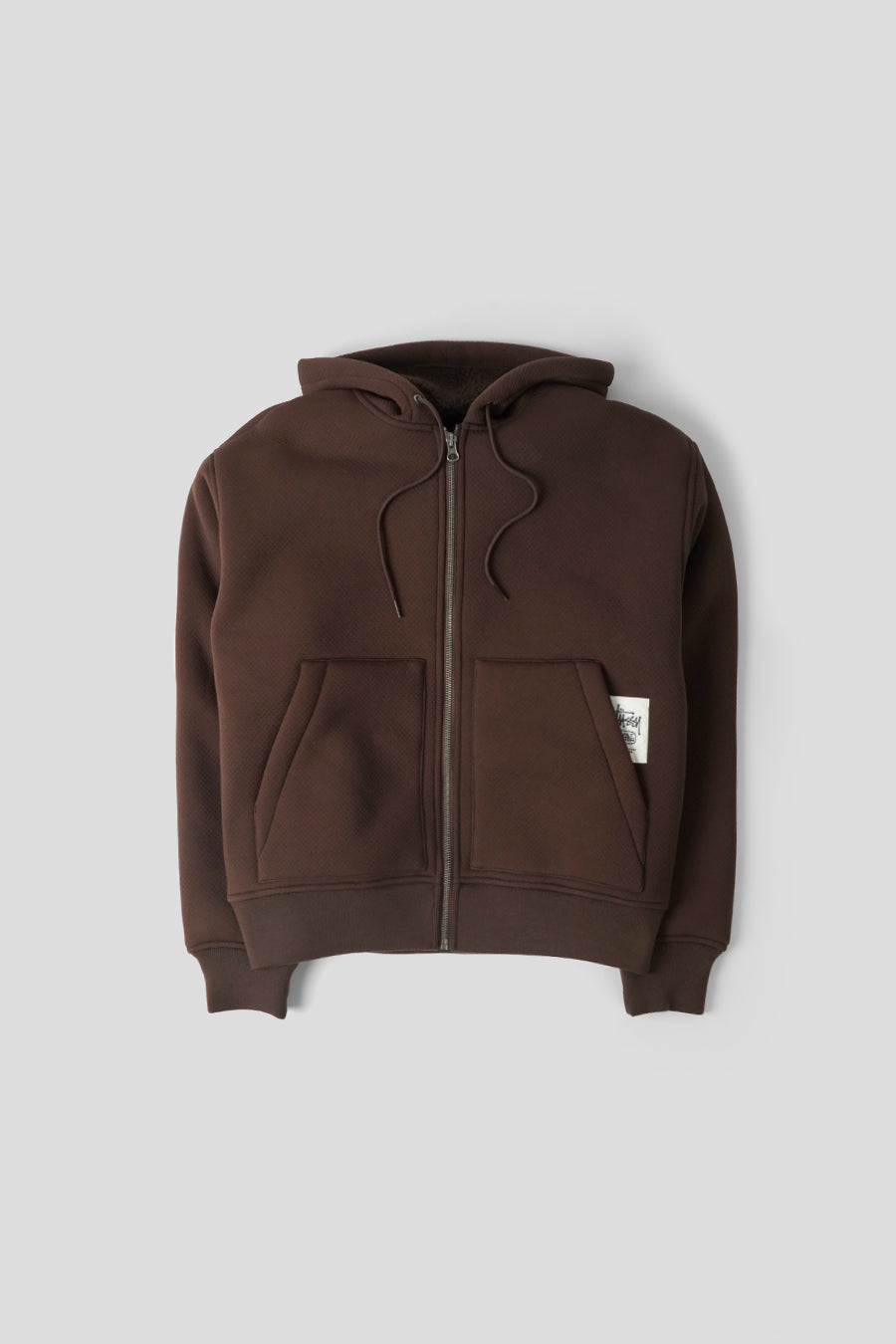 Stussy - VESTE BONDED SHERPA LINED HOOD MARRON FONCÉ - LE LABO STORE