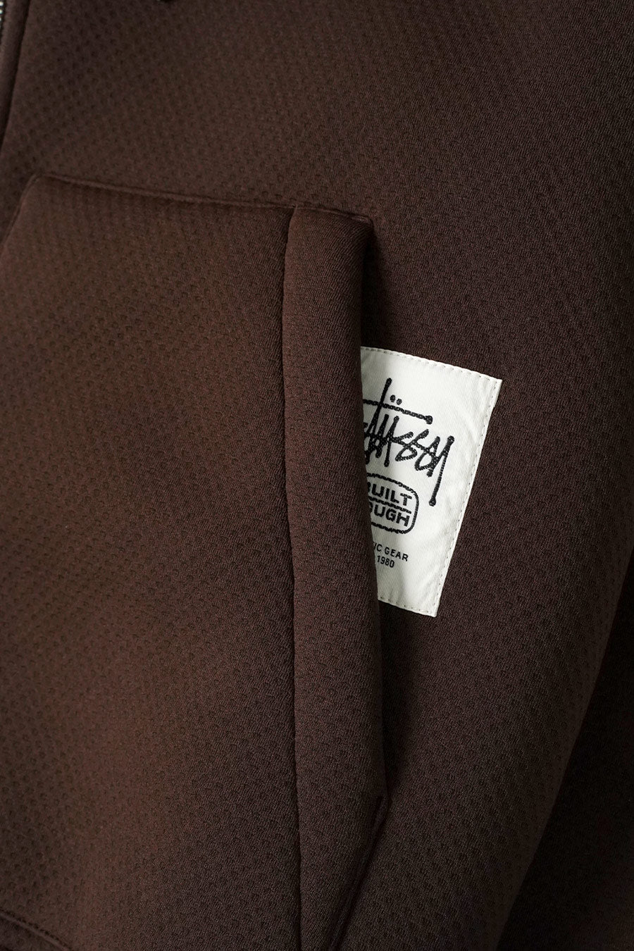 Stussy - VESTE BONDED SHERPA LINED HOOD MARRON FONCÉ - LE LABO STORE