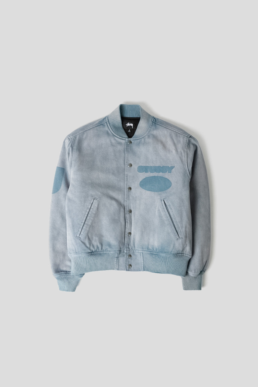 Stussy - BLUE GHOST LOGO CANVAS VARSITY JACKET  - LE LABO STORE