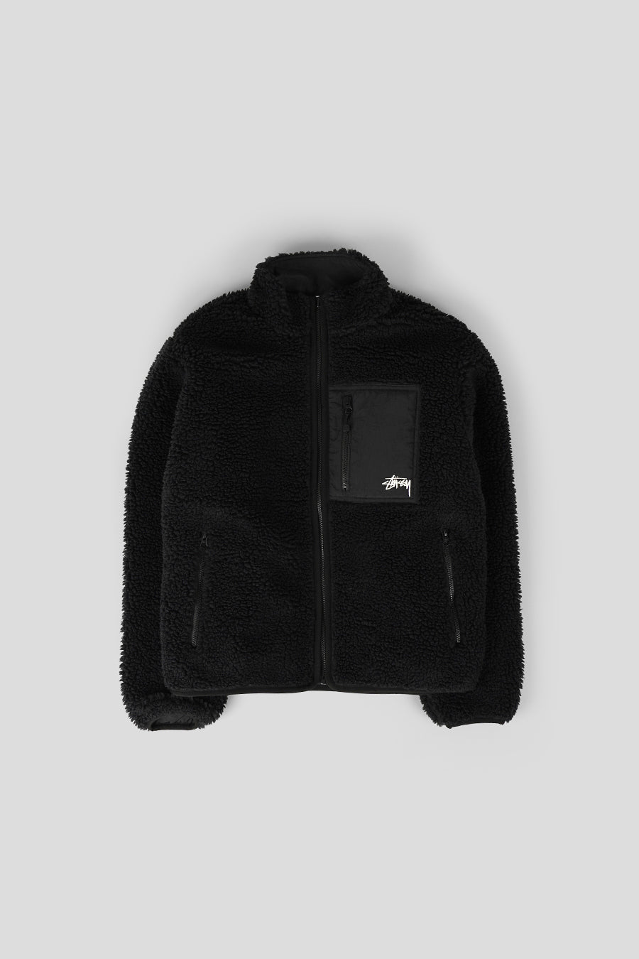 Stussy - VESTE SHERPA RÉVERSIBLE NOIRE - LE LABO STORE