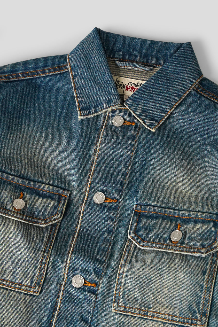 Stussy - VESTE TRUCKER DENIM WASH INDIGO - LE LABO STORE
