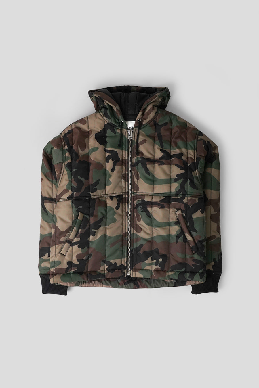 Stussy - VESTE WORK QUILTED NYLON WOODLAND CAMO - LE LABO STORE