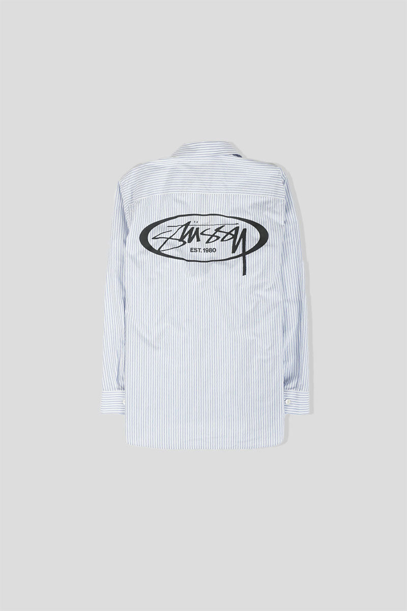 Stussy - BLUE STRIPES STANDARD LOGO LS SHIRT – LE LABO STORE
