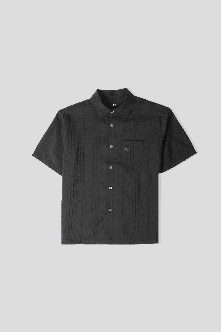 Stussy - BLACK PLEATED TEXTURED SHIRT - LE LABO STORE