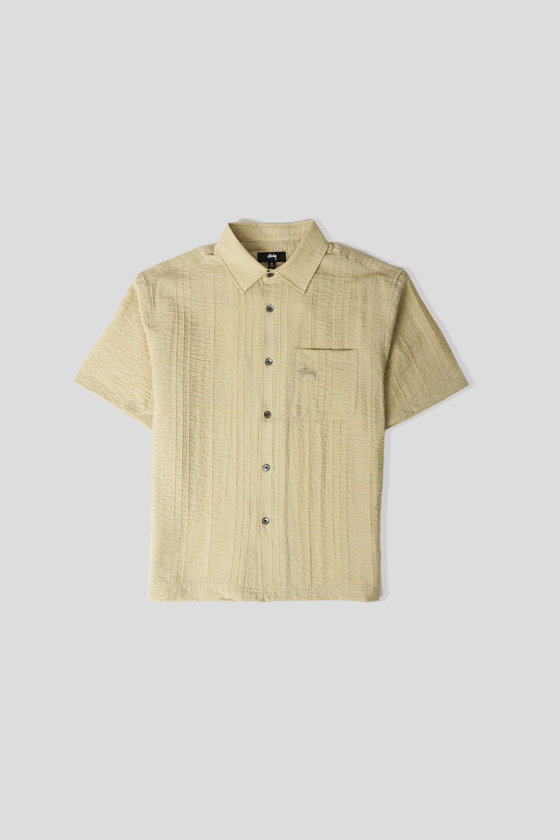 Stussy - BEIGE PLEATED TEXTURED SHIRT - LE LABO STORE
