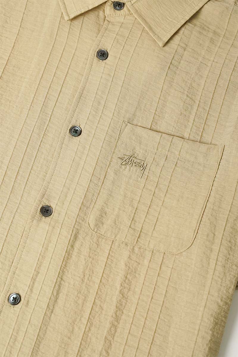 Stussy - BEIGE PLEATED TEXTURED SHIRT - LE LABO STORE