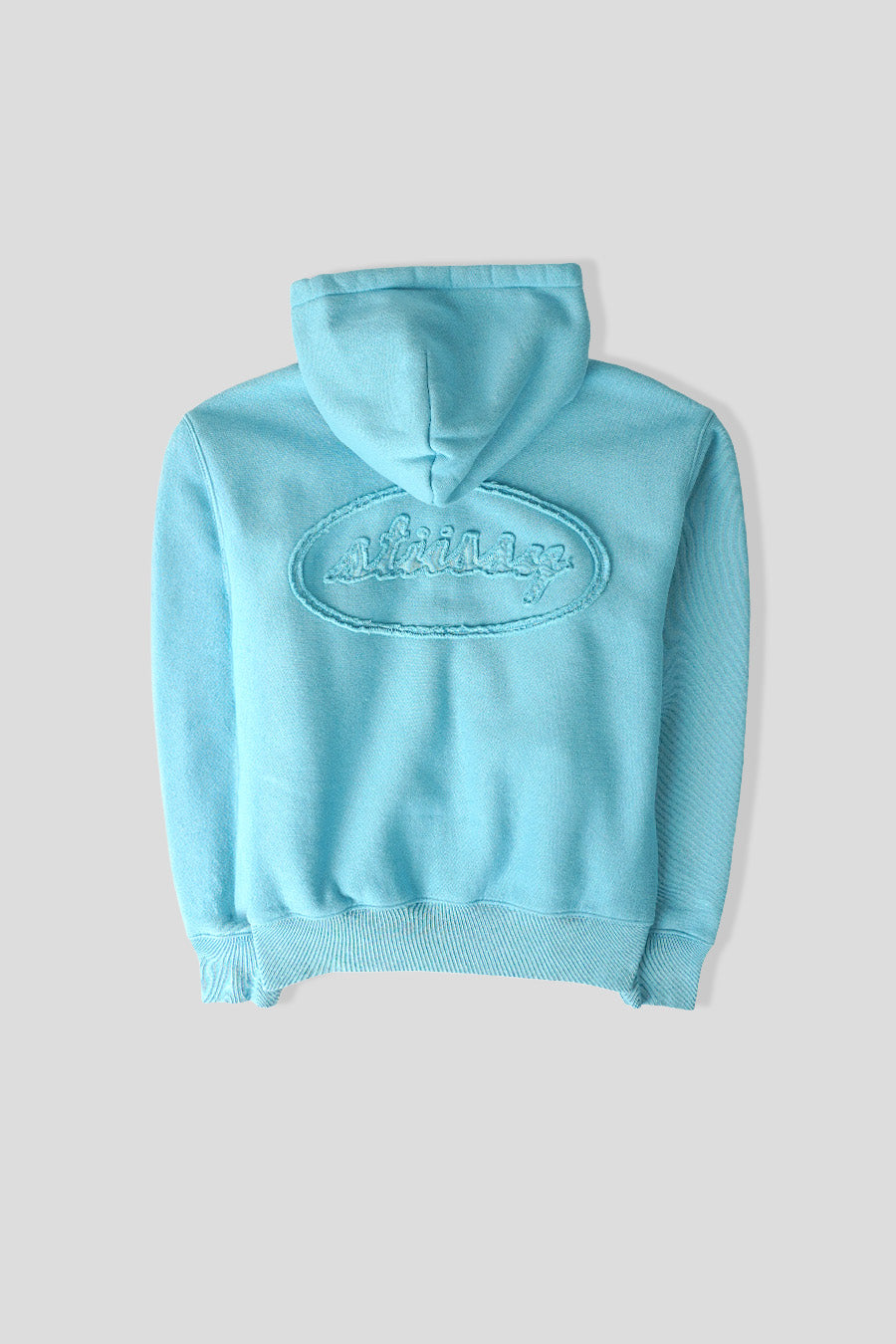 Stussy - HOODIE ZIP CURSIVE APPLIQUE AQUA - LE LABO STORE