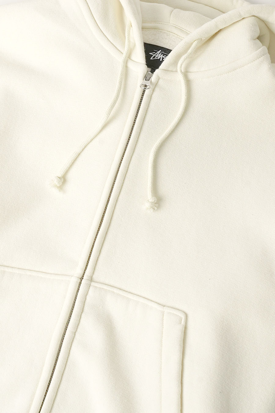 Stussy - HOODIE ZIP CURSIVE APPLIQUE NATURAL - LE LABO STORE