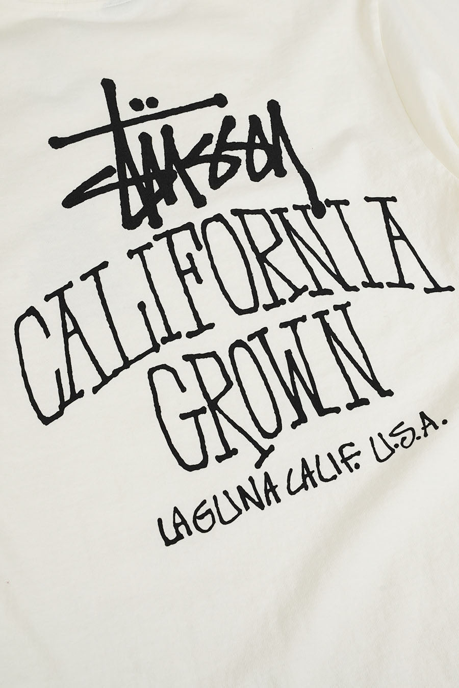 Stussy - T-SHIRT CALI GROWN PIG. DYED BLANC NATUREL - LE LABO STORE
