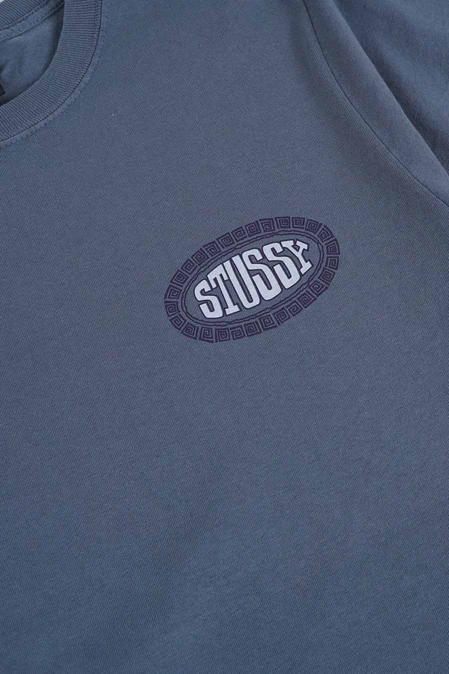 Stussy - T-SHIRT TILE OVAL PIG. DYED BLEU MARINE - LE LABO STORE