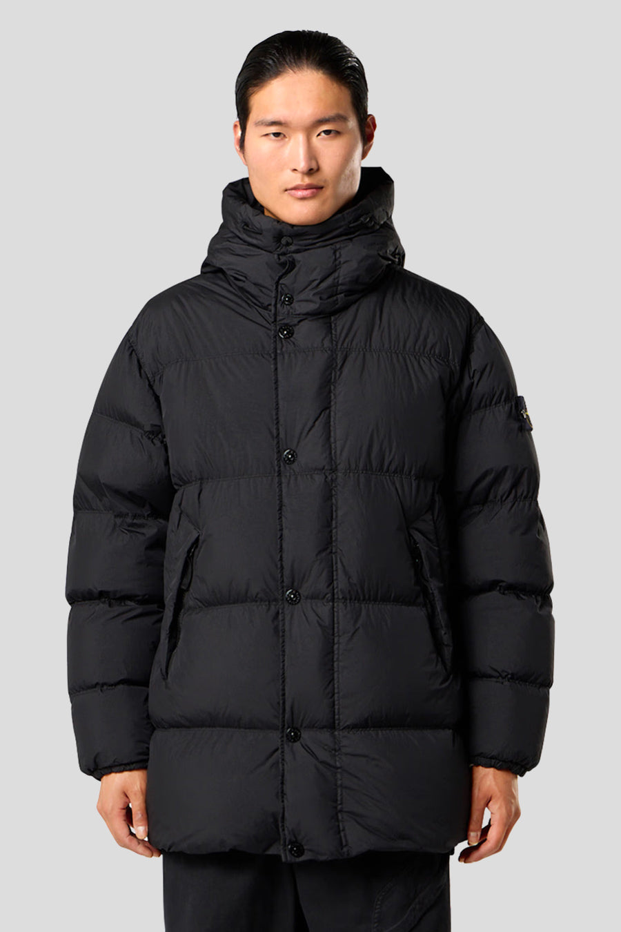 Stone Island - BLACK GARMENT DYED CRINKLE REP NY BLACK DOWN JACKET - LE LABO STORE