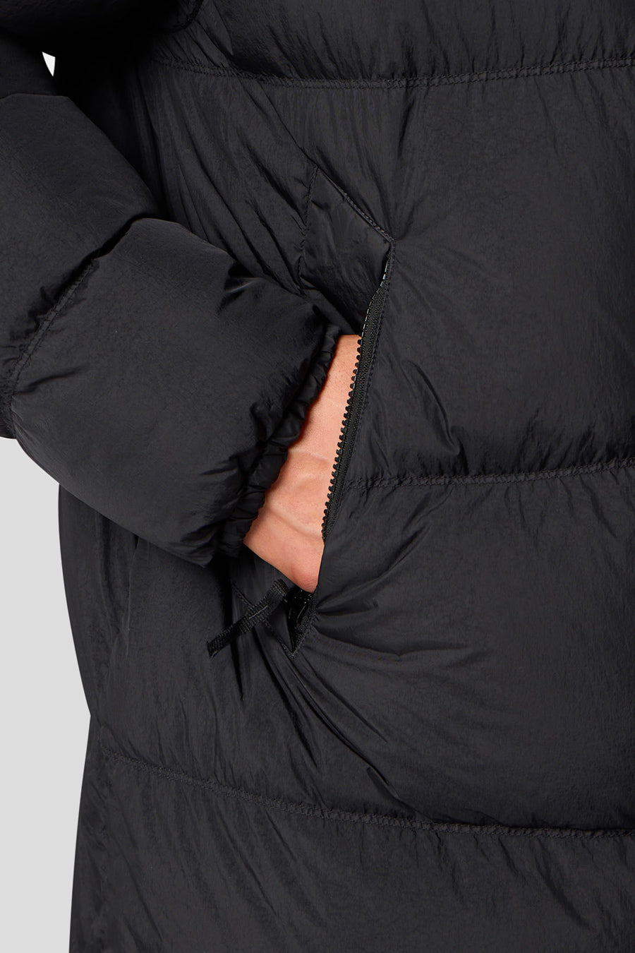 Stone Island - BLACK GARMENT DYED CRINKLE REP NY BLACK DOWN JACKET - LE LABO STORE