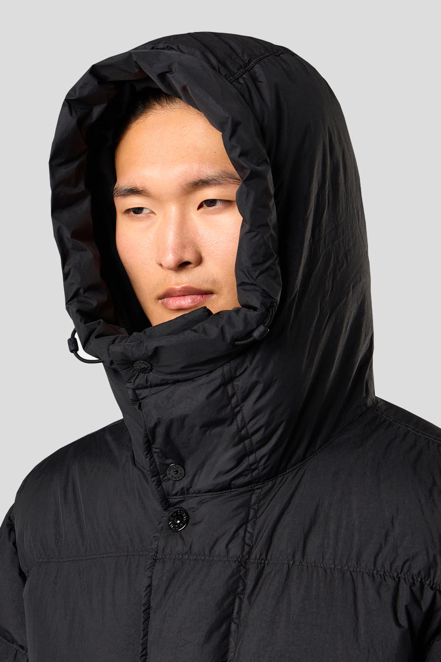 Stone Island - BLACK GARMENT DYED CRINKLE REP NY BLACK DOWN JACKET - LE LABO STORE