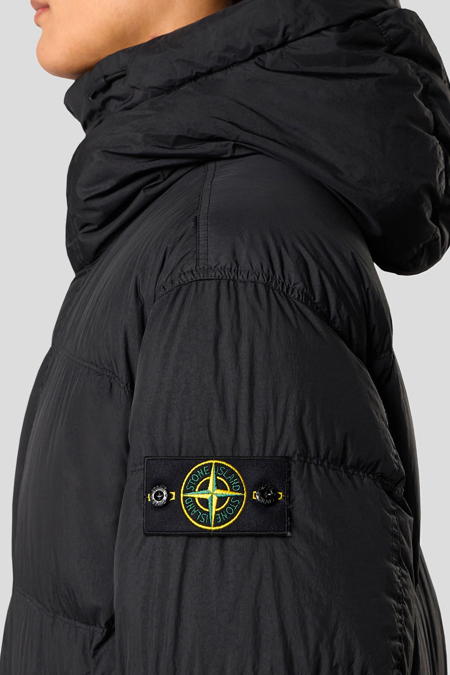 Stone Island - BLACK GARMENT DYED CRINKLE REP NY BLACK DOWN JACKET - LE LABO STORE
