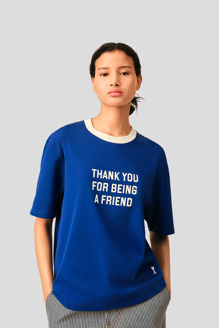 AMI PARIS - T-SHIRT THANK YOU FOR BEING A FRIEND BLUE - LE LABO STORE