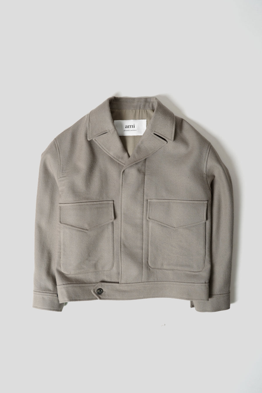AMI PARIS - OVERSIZED BUTTON-DOWN JACKET IN TAUPE - LE LABO STORE