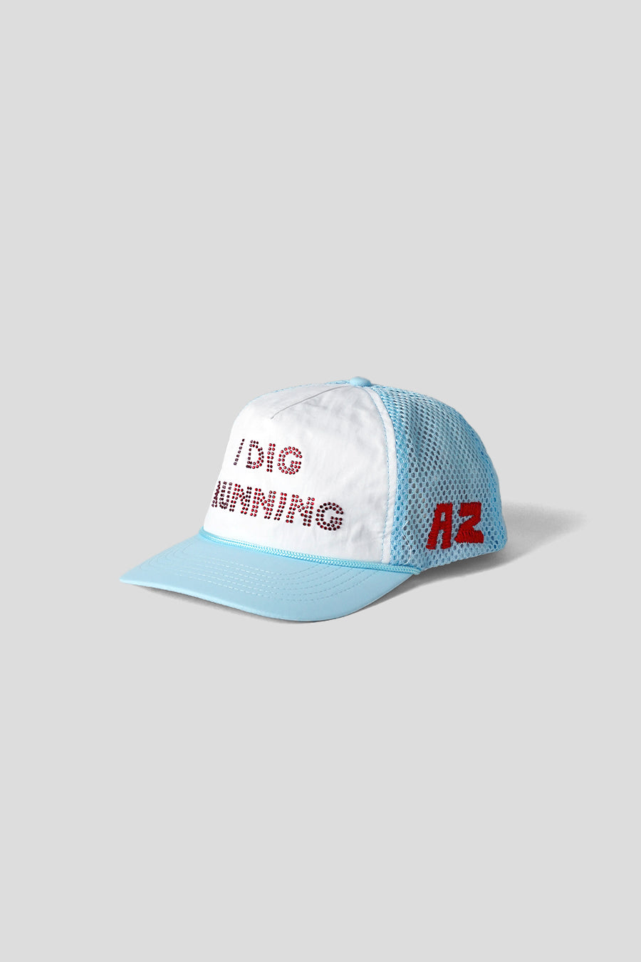 ALEX ZONO - CASQUETTE I DIG RUNNING RHINESTONE TRUCKER BLEU CIEL - LE LABO STORE
