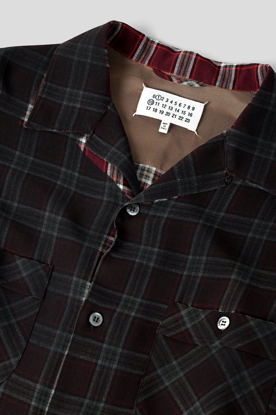 Maison Margiela - CHEMISE À CARREAUX EFFET DÉGRADÉ BORDEAUX - LE LABO STORE