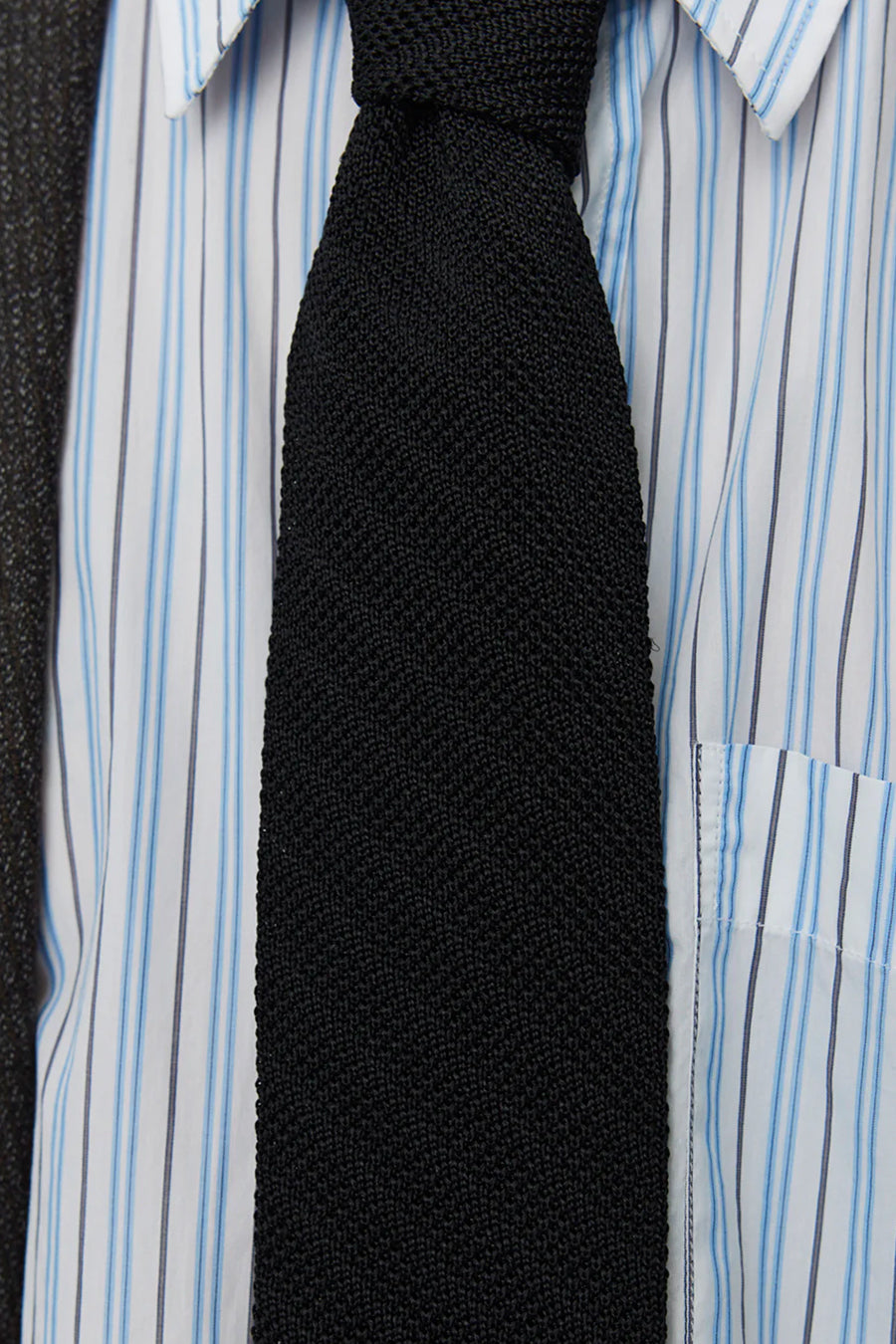 mfpen - BLACK KNITTED STRIPED TIE - LE LABO STORE