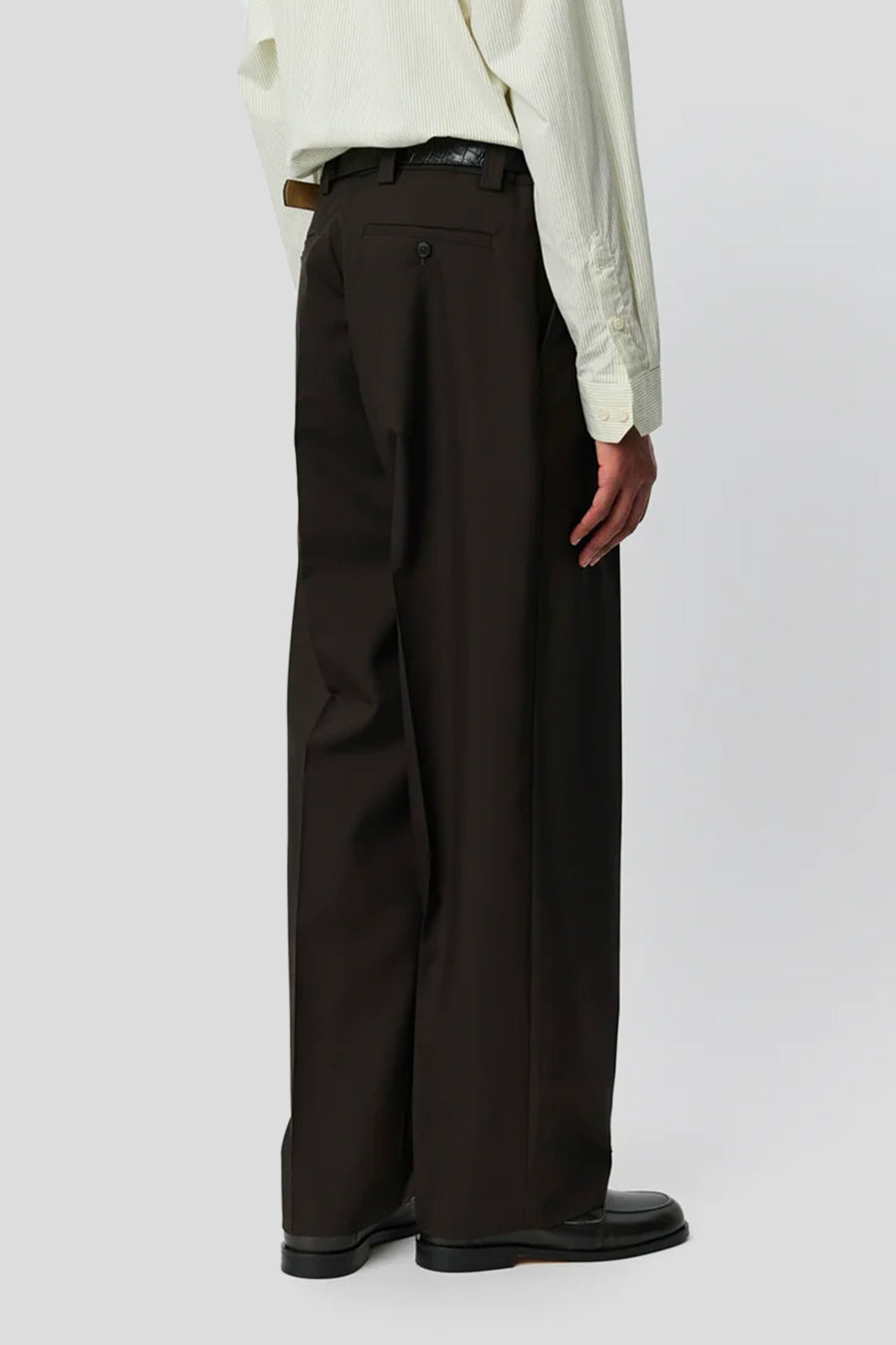 mfpen - DARK BROWN SERVICE DRY WOOL TROUSERS - LE LABO STORE