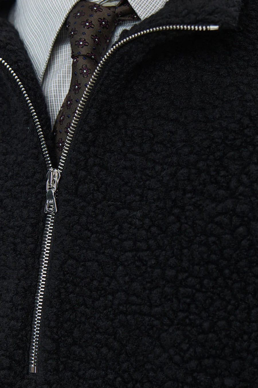 mfpen - BLACK FUZZY FLEECE COMMON HALF ZIP SWEATER - LE LABO STORE