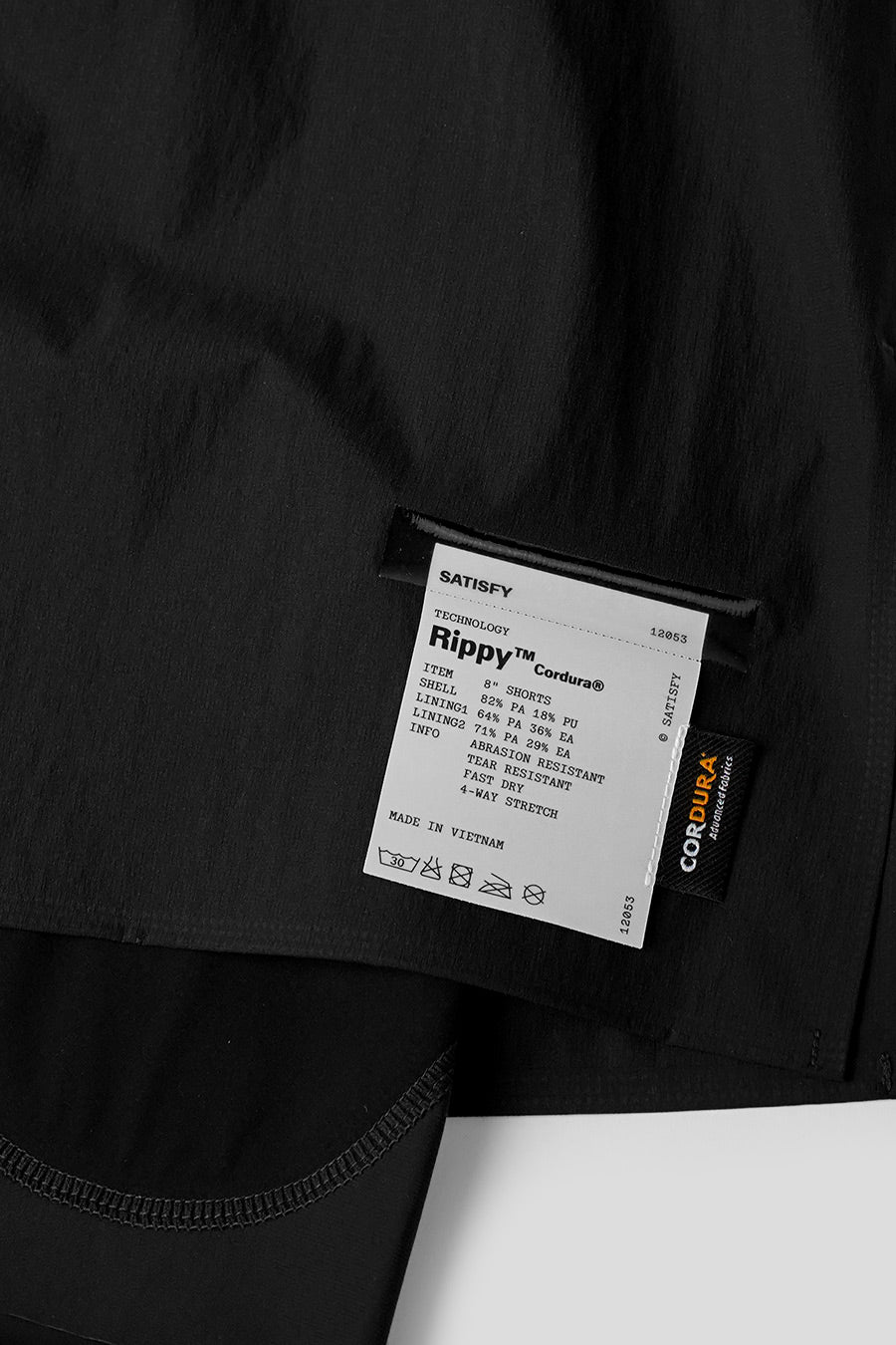 SATISFY - SHORT RIPPY CORDURA 8 NOIR - LE LABO STORE
