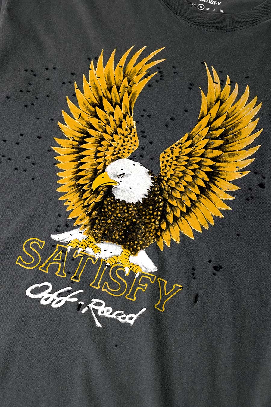 SATISFY - T-SHIRT MOTHTECH OFF-ROAD NOIR DÉLAVÉ - LE LABO STORE