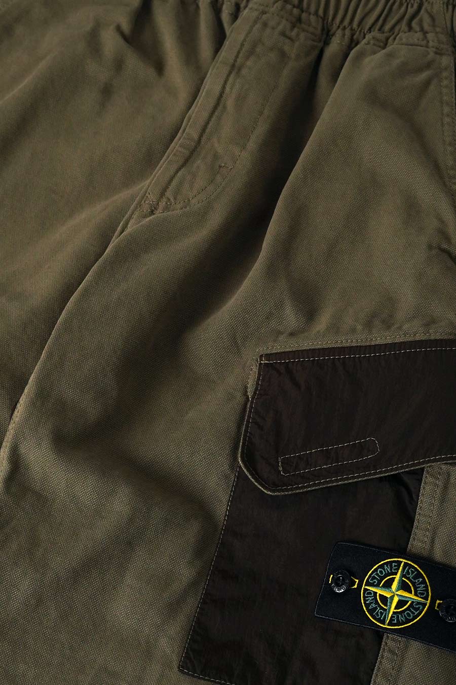 Stone Island - PANTALON ORGANIC PANAMA COTTON NYLON VERT MILITAIRE - LE LABO STORE