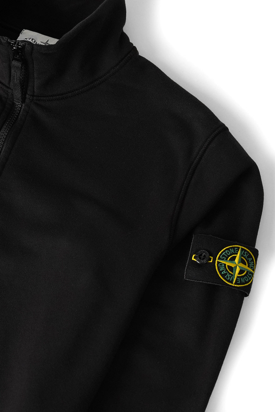 Stone Island - PULL ZIP ORGANIC COTTON FLEECE NOIR - LE LABO STORE