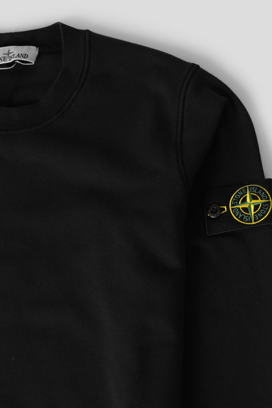 Stone Island - CREWNECK ORGANIC COTTON RAGLAN FLEECE NOIR - LE LABO STORE