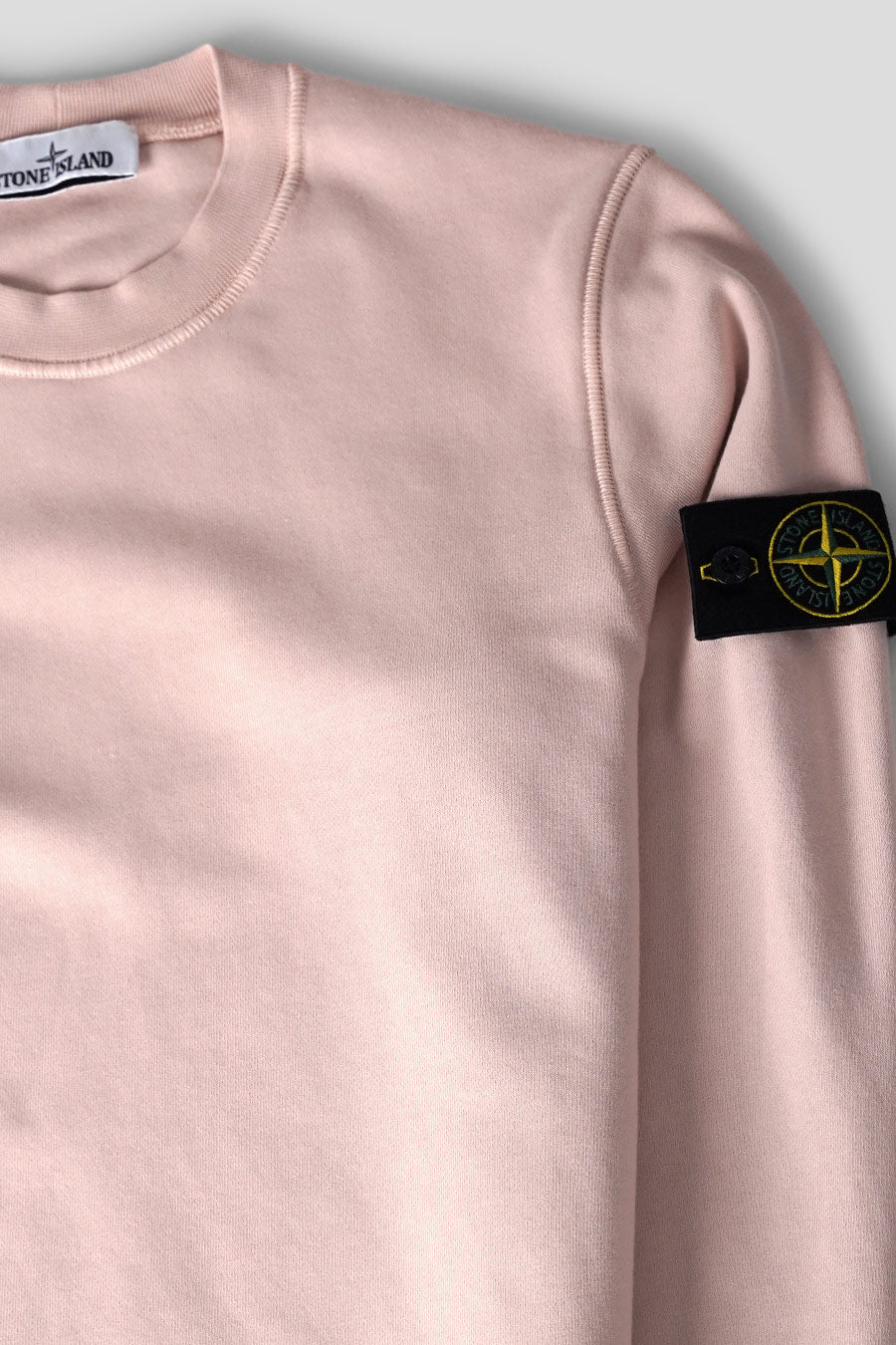 Stone Island - CREWNECK ORGANIC COTTON RAGLAN FLEECE ROSE PÂLE - LE LABO STORE