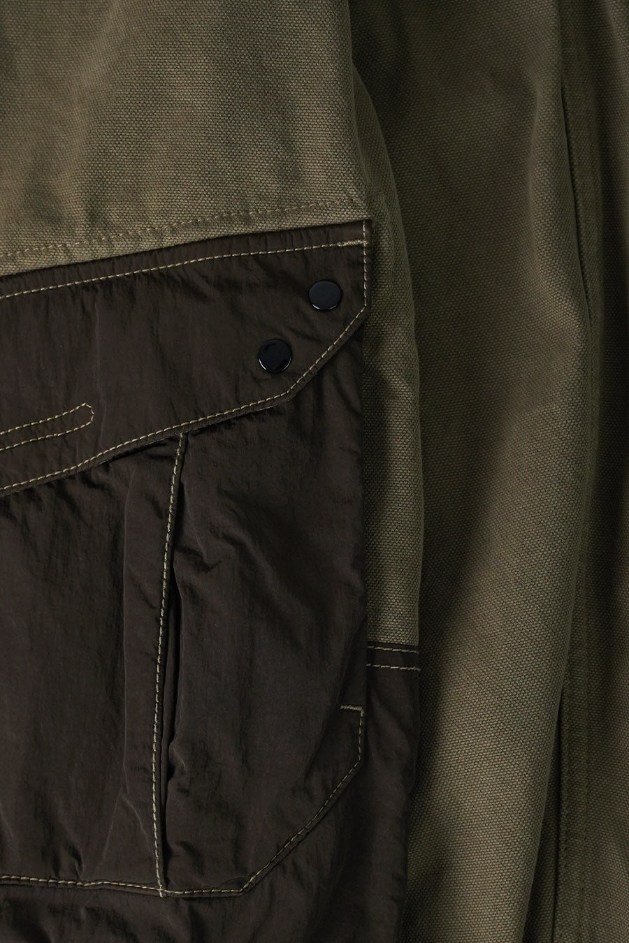 Stone Island - OVERSHIRT ORGANIC PANAMA COTTON NYLON MILITARY GREEN - LE LABO STORE