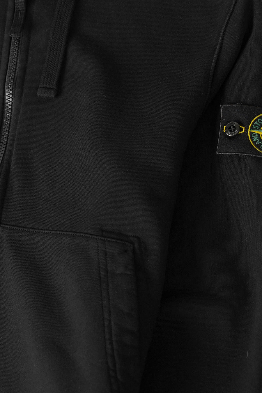 Stone Island - HOODIE ZIP COTTON NOIR - LE LABO STORE