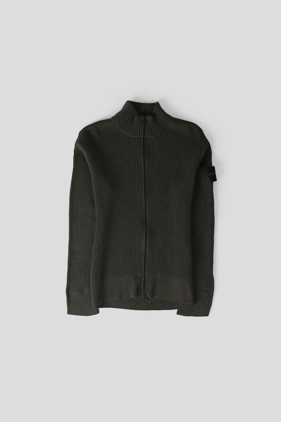 Stone Island - CARDIGAN ZIP FULL RIB RWS WOOL GRIS CHARBON - LE LABO STORE