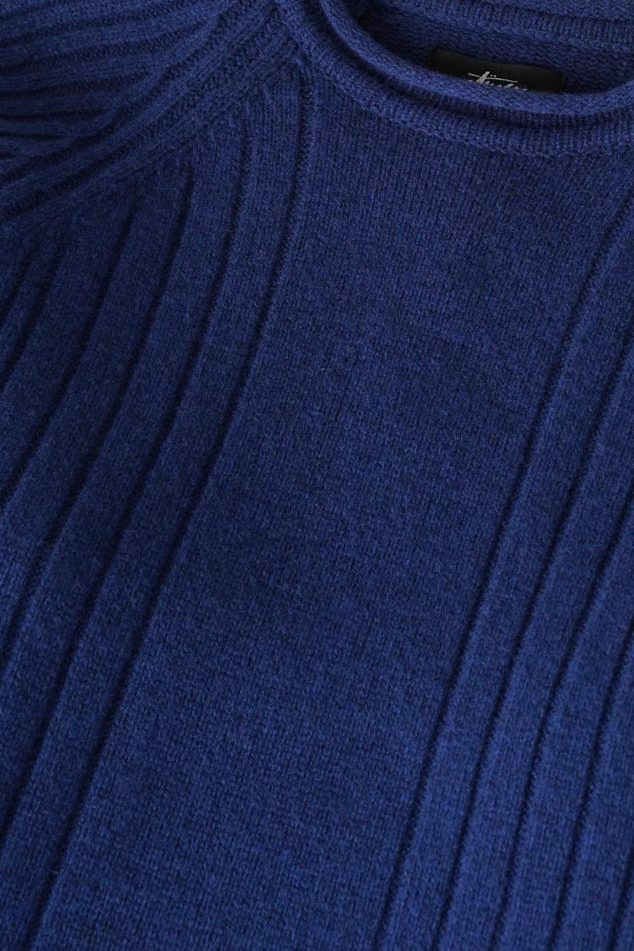 Stussy - SWEAT MERINO ROLL NECK BLEU - LE LABO STORE