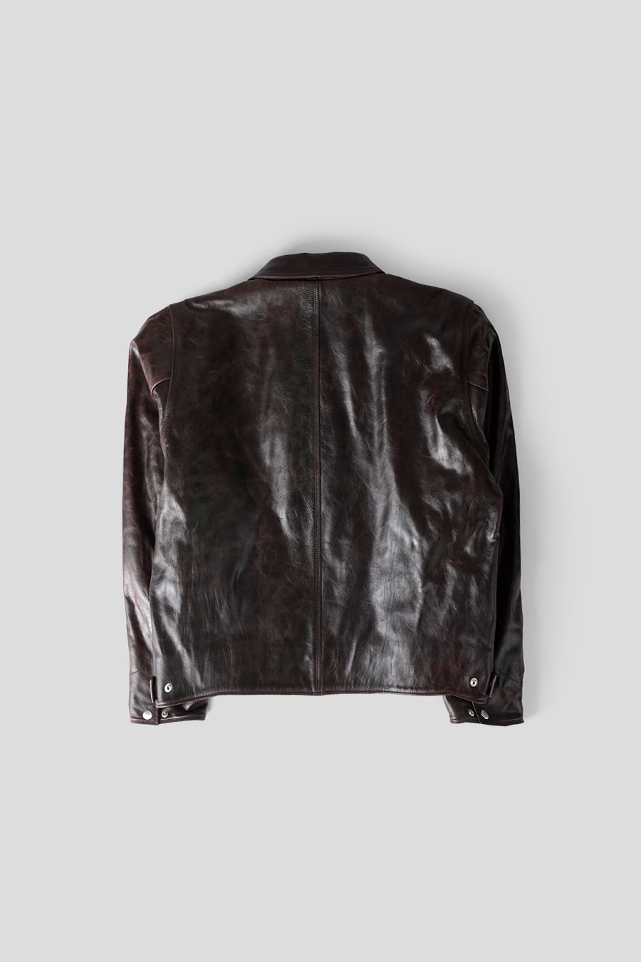 Stussy - DARK BROWN GARAGE LEATHER JACKET - LE LABO STORE