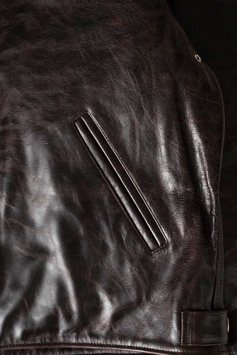 Stussy - DARK BROWN GARAGE LEATHER JACKET - LE LABO STORE